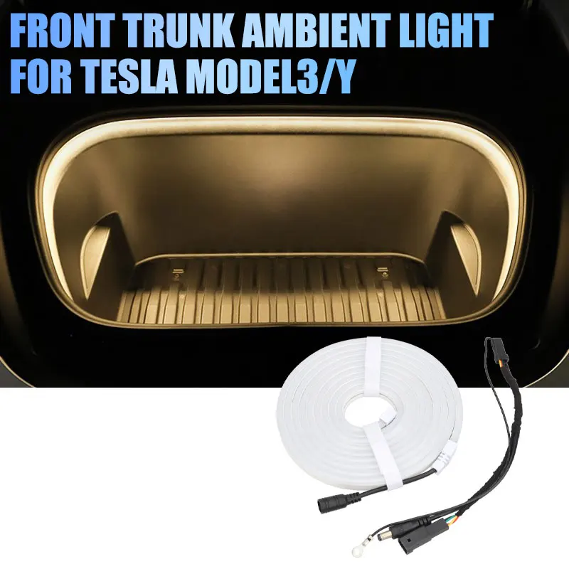 

Car Front Trunk LED Strip For Tesla Model 3 Y S X Waterproof Flexible Modified illumination Light Easy Install Neon Lamp