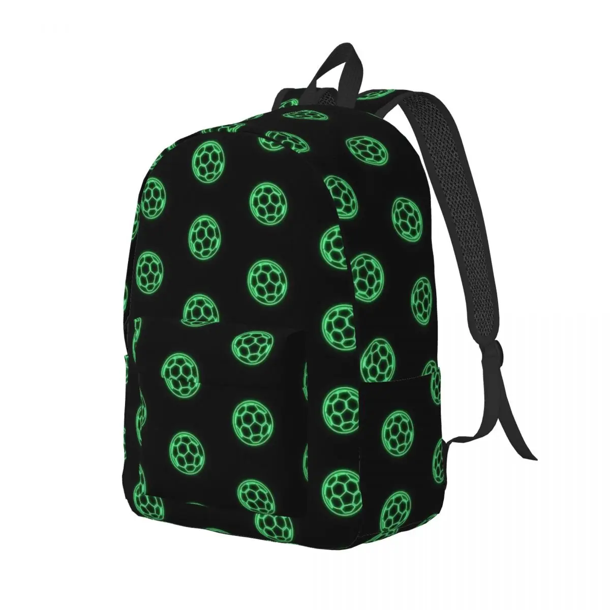 Green Retro Soccer Ball for Teens Student School Bookbag Football Daypack Elementary High College Sports