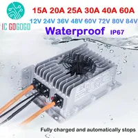 24V 48V 60V 72V 80V 84V 100.8V 12V 36V Li-ion Lifepo4 Lithium Battery Charger Waterproof Car Fast Charge 15A 20A 25A 30A 40A 60A