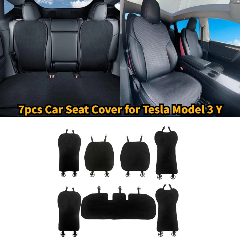 

Car Seat Cover Seat Cushion Ice Silk Breathable Seat Cover Four Seasons for Tesla Model 3 Y Automotive Interior Accessories 7PCS