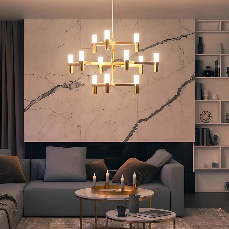 Italian designer's crown shaped living room chandelier, dining room, villa, duplex, lobby, artistic light