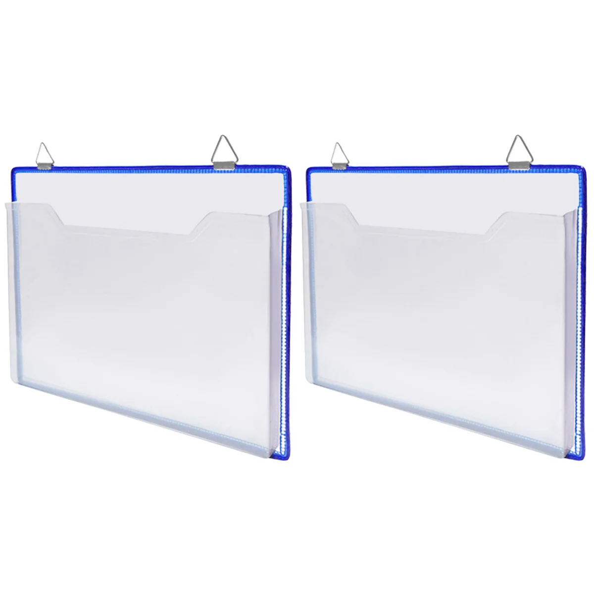 

2 PCS File Storage Bag Bills Office Accessory Folders Hanging Wall Holder Plastic Document Travel Organizer Bags for Traveling