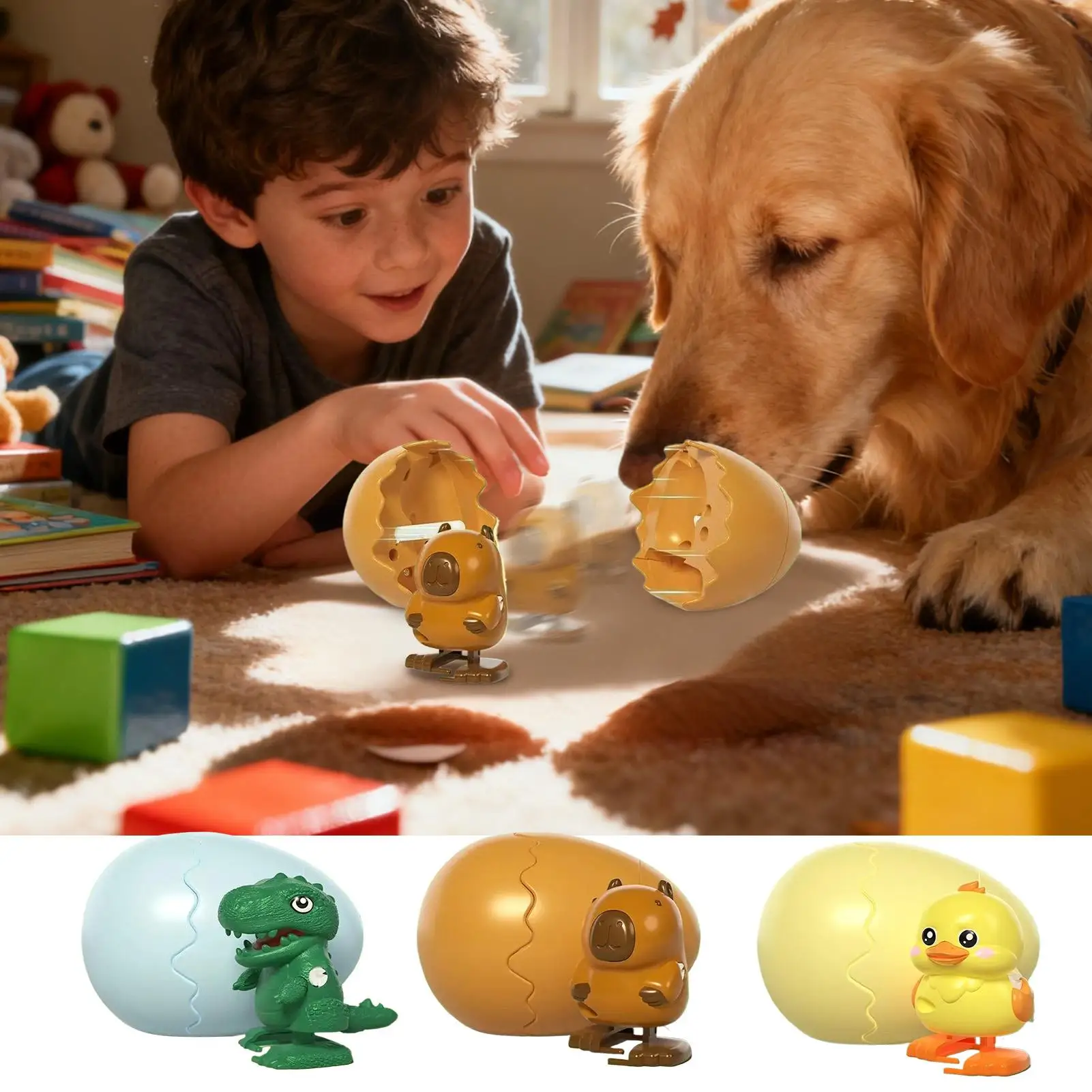 لعبة Windup التعليم المبكر لعبة تفاعلية للمشي والقفز على شكل حيوانات للأطفال الصغار في مرحلة ما قبل المدرسة وغرفة المعيشة في رياض الأطفال #1