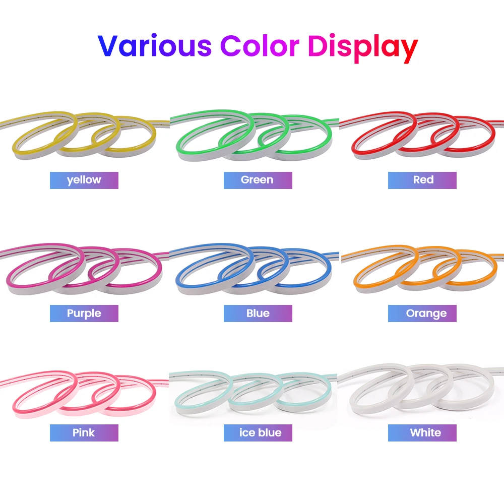 DC12V LED Neon Strip Rope Lights 2835 120LEDs/m Waterproof 6X12mm flexible Neon Tape Silicone Lamp 5M 3M 1M 9 Colors Home Decor