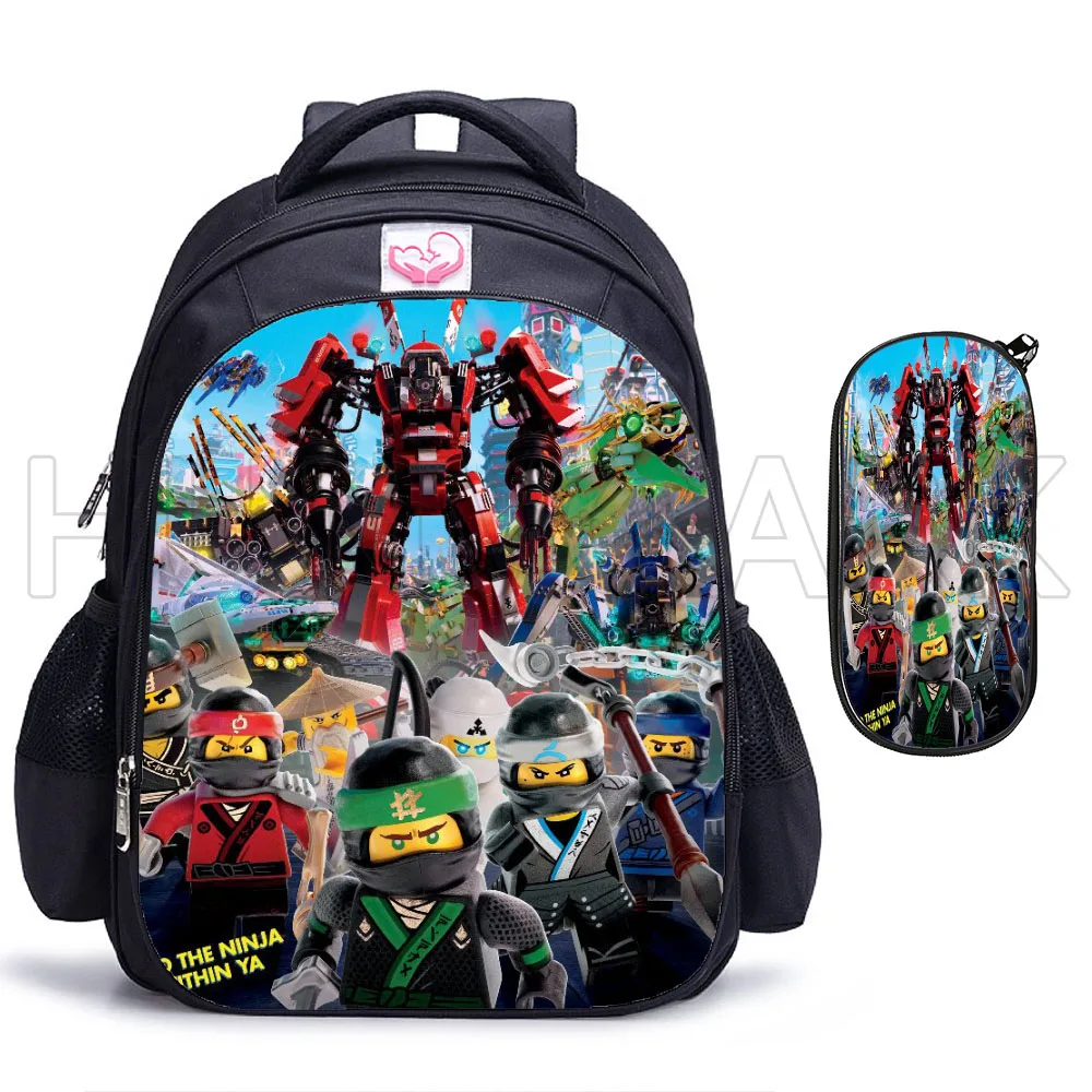 Ninja 3D Print School Bag para crianças, mochila primária ortopédica, meninos e meninas, Catoon Bag, 16\