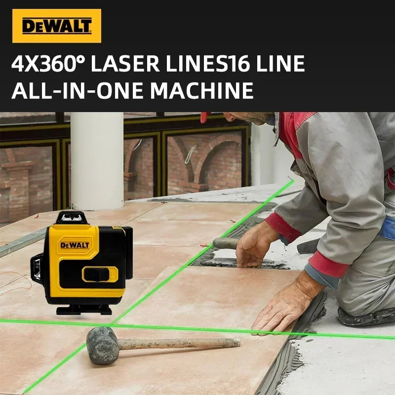 Dewalt niveau Laser 360 vert 16 lignes 4D auto-nivelant 360 Horizontal Vertical faisceau Super puissant outils de construction Original