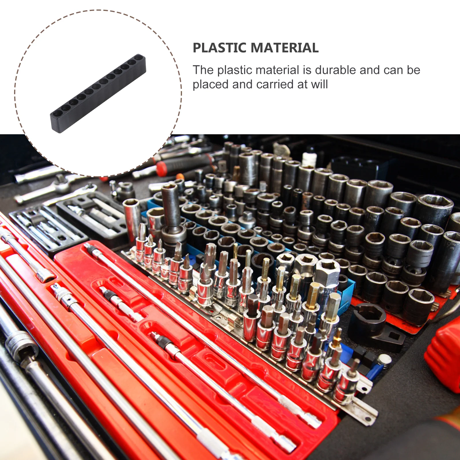 

10pc Hex Bit Holder Plastic Storage Case for 6.35mm Screwdriver Bits Organize Drill Heads Protect Avoid Loss Tool Organizer