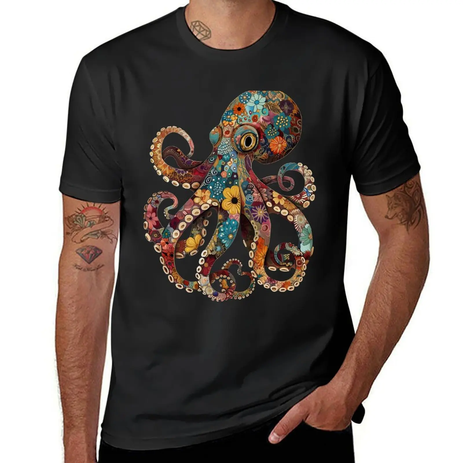 Full color octopus T-Shirt quick drying korean fashion summer tops Aesthetic clothing funny t shirts for men