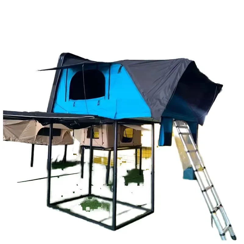 2-3 Person Side Opening ABS Rooftop Tent Hard Shell Side Flip Car Roof Tent Four Season Waterproof Offroad Family Camping