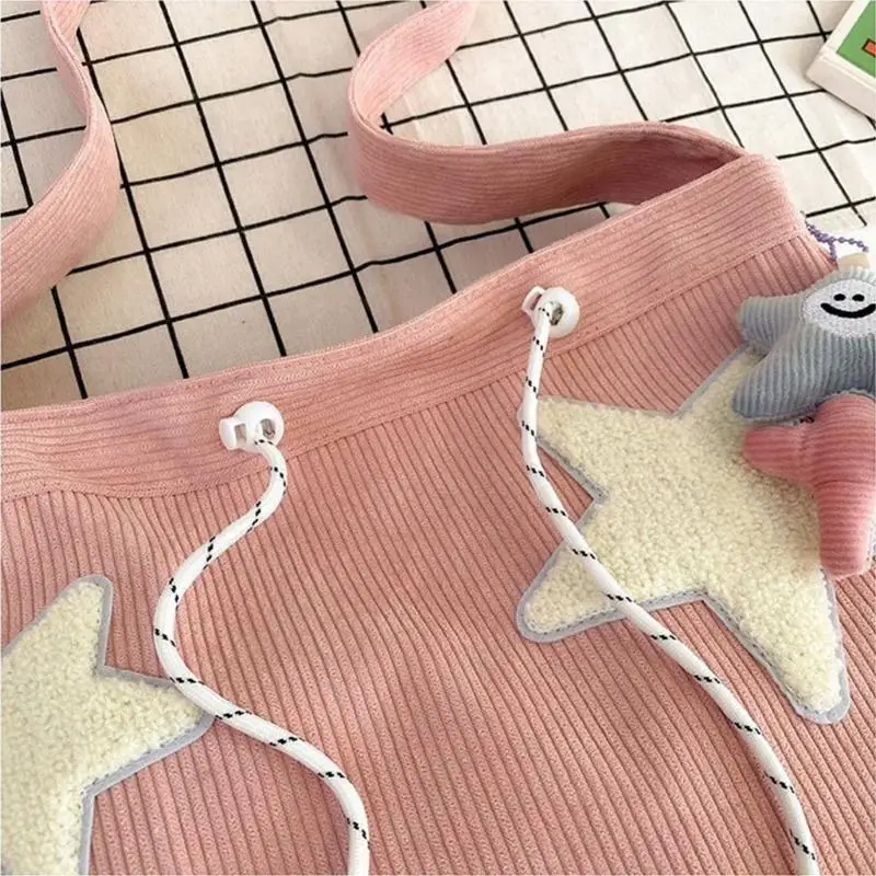 

X90D сумка через плечо женская легкая вельветовая сумка простая сумка на одно плечо японская милая повседневная сумка для