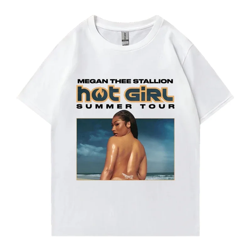 Megan Thee Stallion Hot Girl Summer Tour 2024 T Shirt Men Women vintage Hip Hop short sleeve T-shirts Unisex 100% Cotton Tops