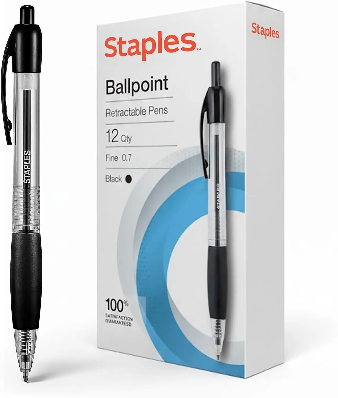 

Retractable Ballpoint Pens Medium Point 1.0mm Black Ink 12 Pack Smooth Writing Pens for Office School