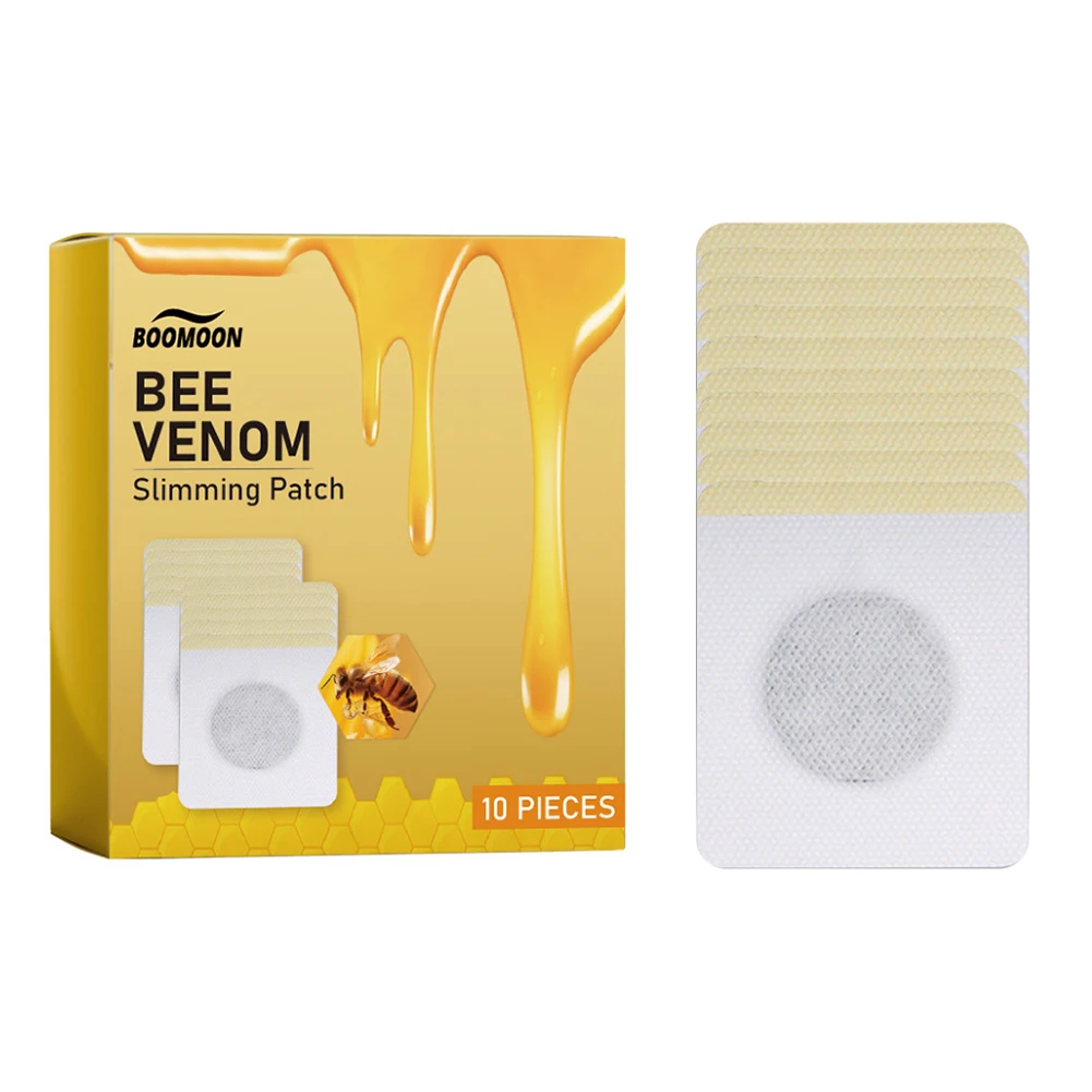 90Pcs Bee Venom Patches Fast Burning Fat Honeybee Venom Drainage Patches Improve Stomach Belly Slimming Patch for Female Male