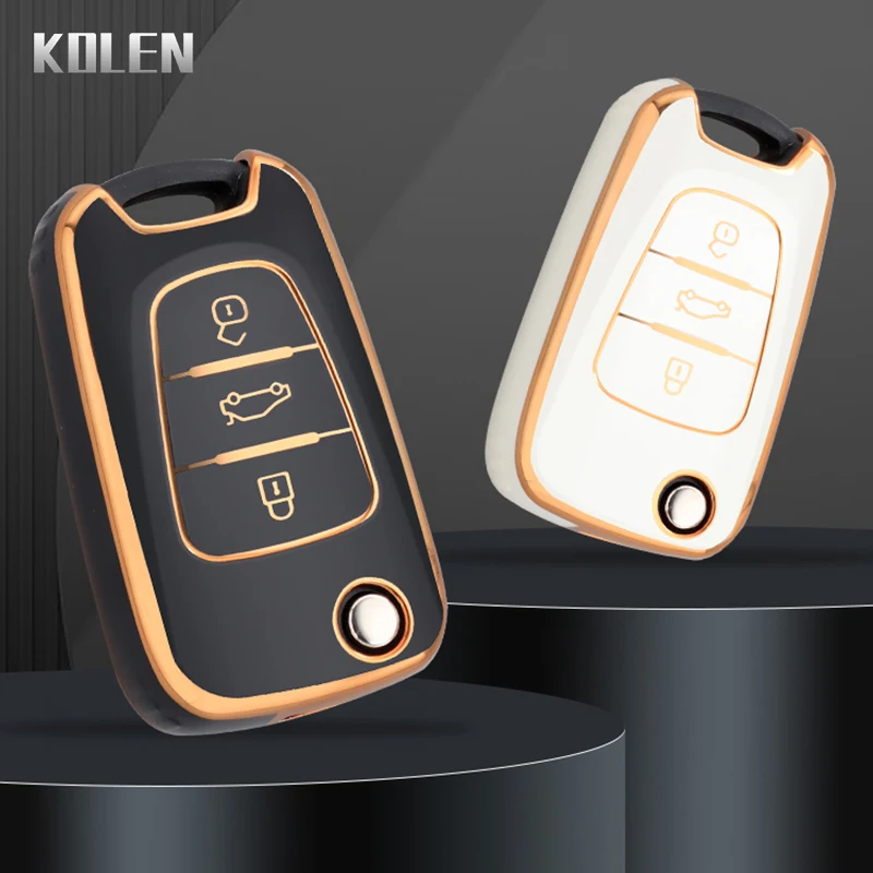 Fashion Tpu Auto Folding Key Case Cover Fob Voor Hyundai I20 I30 Elantra Azera Veracruz Veloster Kia Rio K7 K5 sportage Sorento