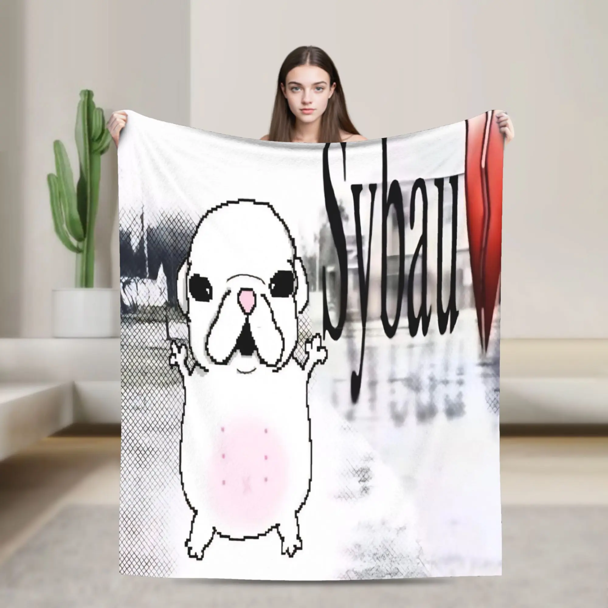 Pibble Meme Wash My Belly  Blankets Super Soft Fleece Relax Gifts  Throw Blankets Plush Thin Quilt