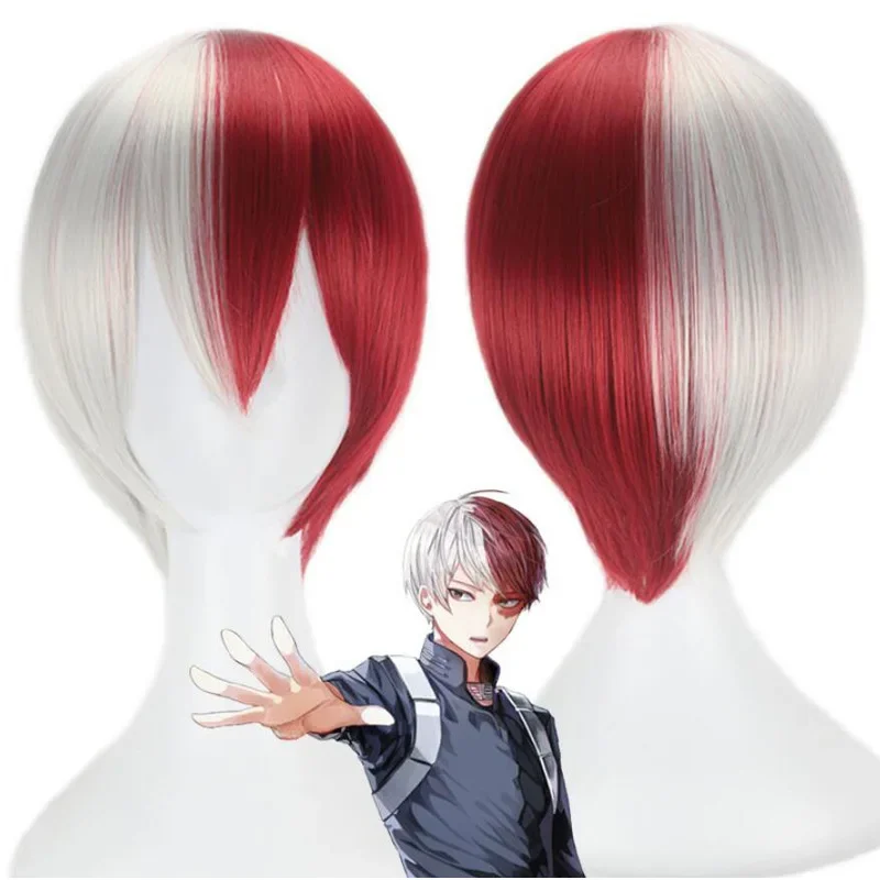 My Hero Academia Cosplay Costume para Meninas, Perucas Longas, Fantasias Anime, Todoroki Shoto Props, Boku No Hero Academia, Festa de Vestir