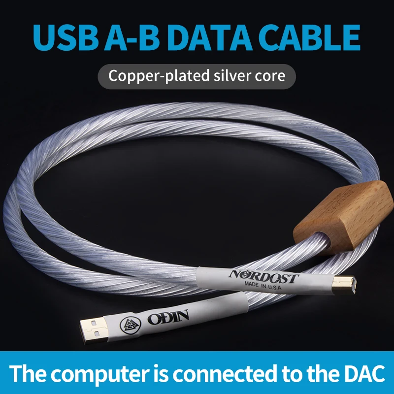 Hoge Kwaliteit Decoder Dac Datakabel Usb Geluidskaart Kabel A-B Schild Hifi Usb-Kabel