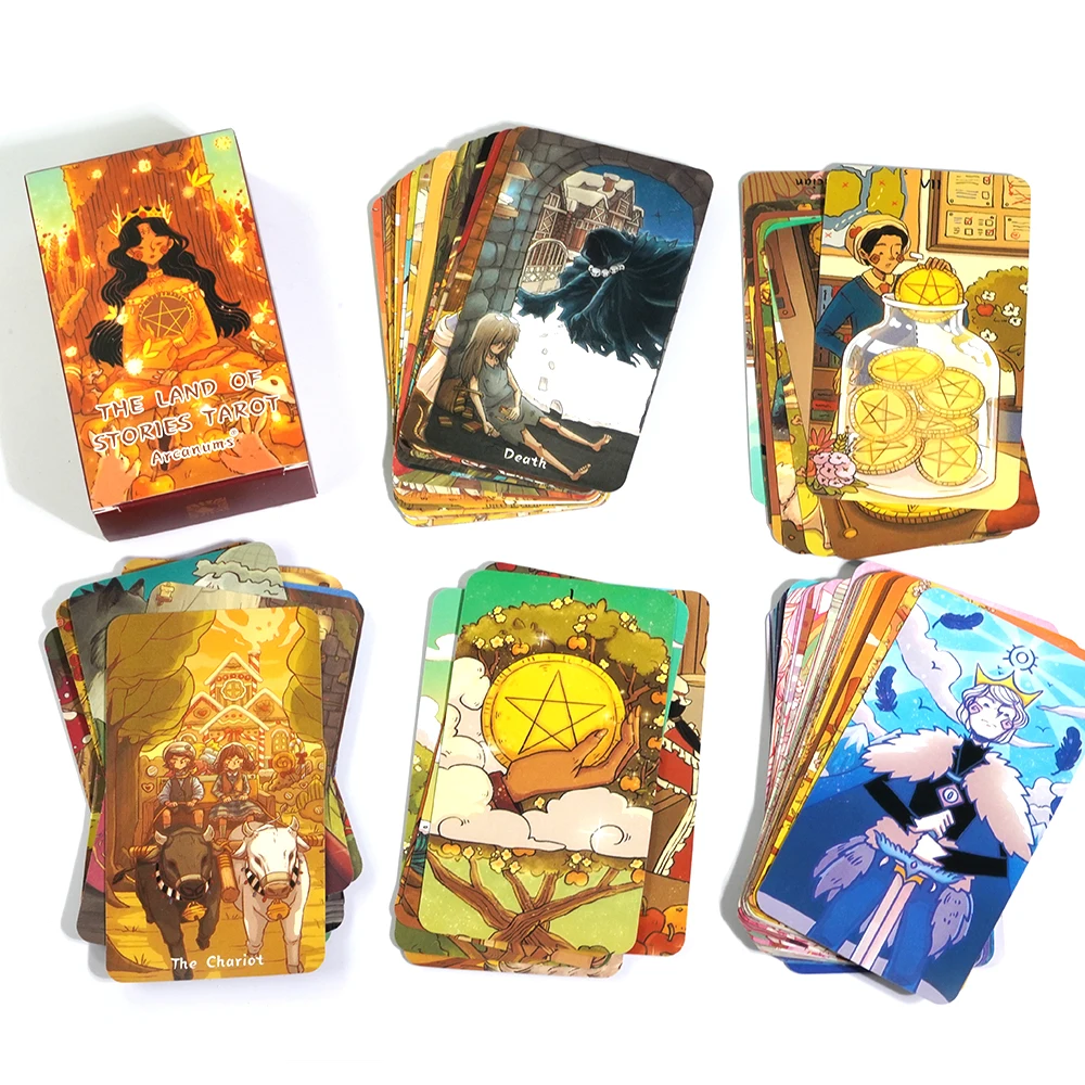 Newest 78 Cards The Land of Stories Tarot Oracle Cards English Version Fate Divination Tarot Cards Family Party Table Board Game