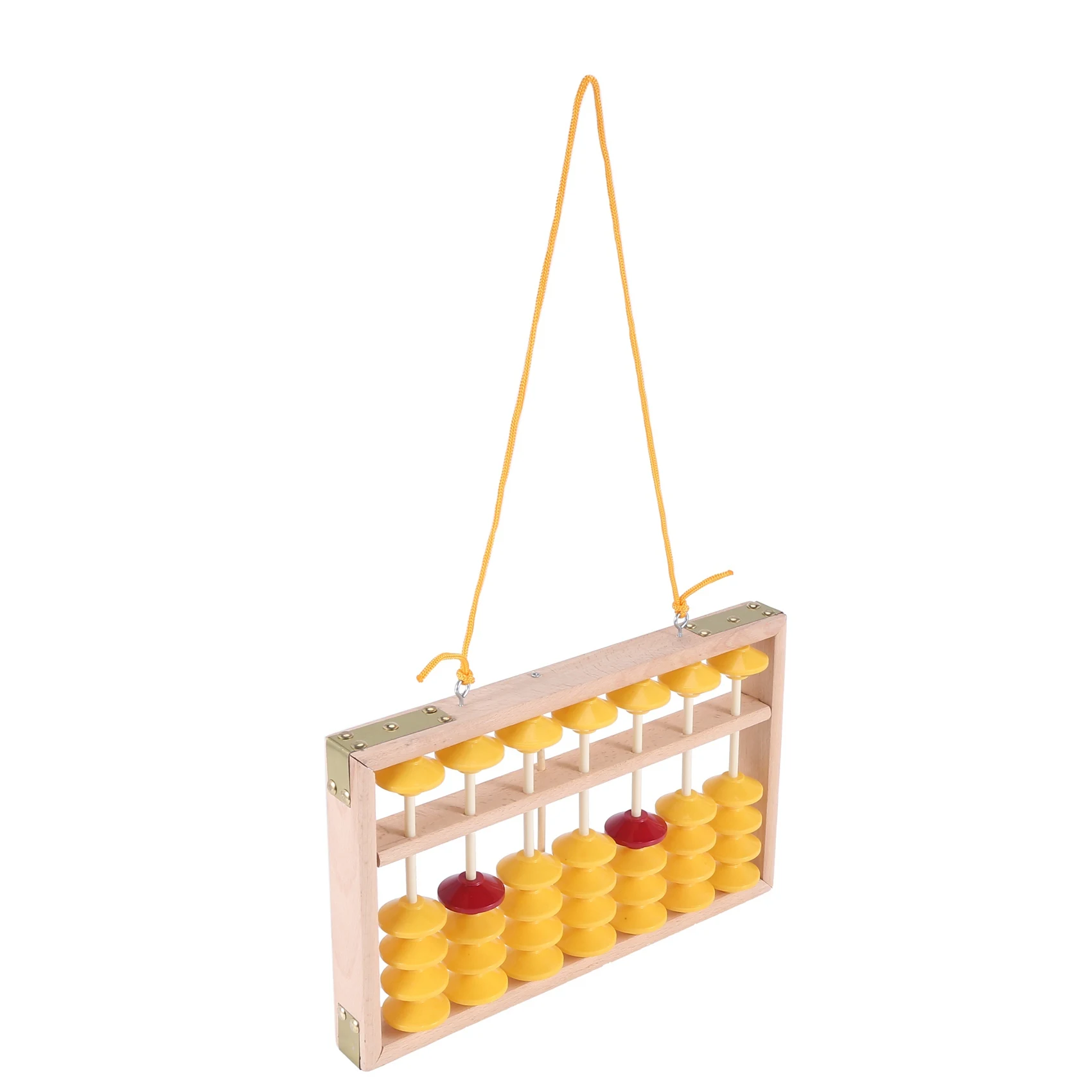 MQXGF 7 Column Non-Slip Hanging Wooden Abacus Chinese Soroban Educational Tool Mathmetic Calculator for Student Teacher