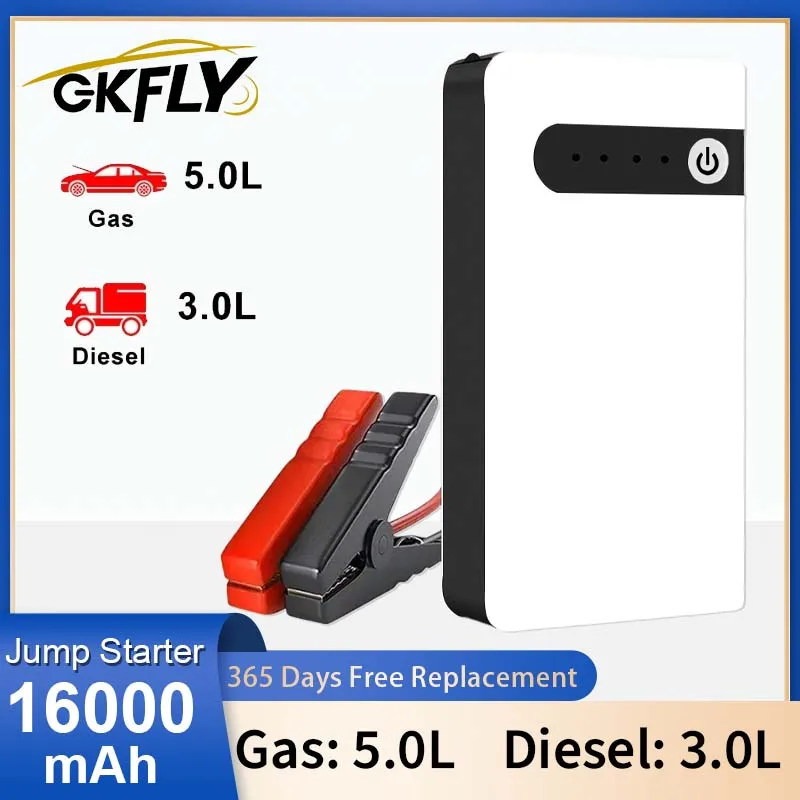 

GKFLY Car Jump Starter 12V 800A with LED Display Portable Auto Battery Booster Power Bank Charger for MP4 Laptop Mobile Phone