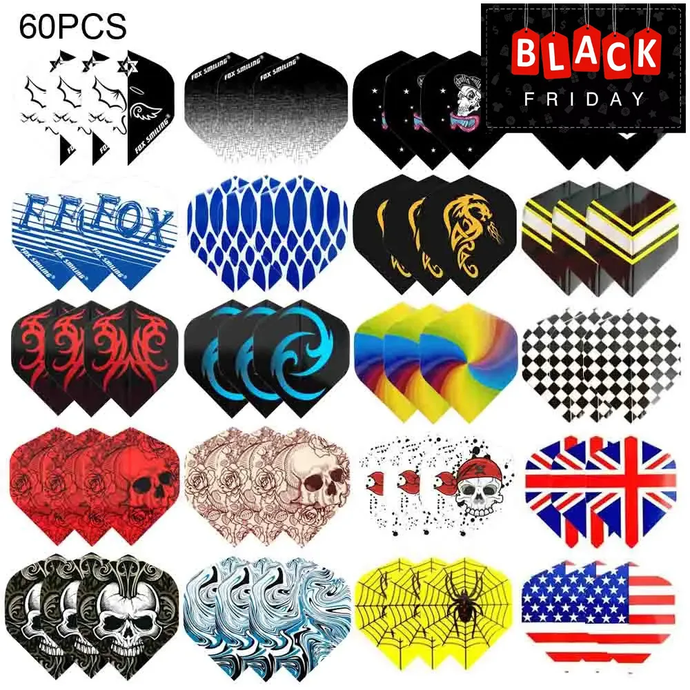 Fox Smiling Dart Flights Set Multiple Styles Colorful PET Darts Flights Professional Dart Accessories