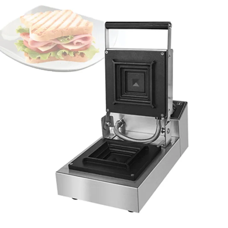 Máquina para hacer sándwiches y gofres, máquina para hacer carne asada pequeña para el hogar, hamburguesa, superficie antiadherente, tostadora, máquina eléctrica para desayuno