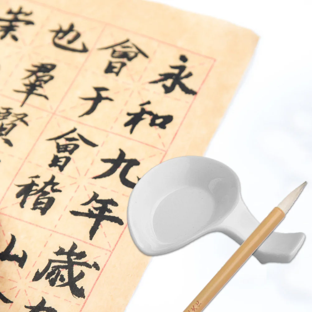 

3 Pcs Brush Pen Holder Tray Cleaner Stand Organizer Ceramic Container Rack Storage