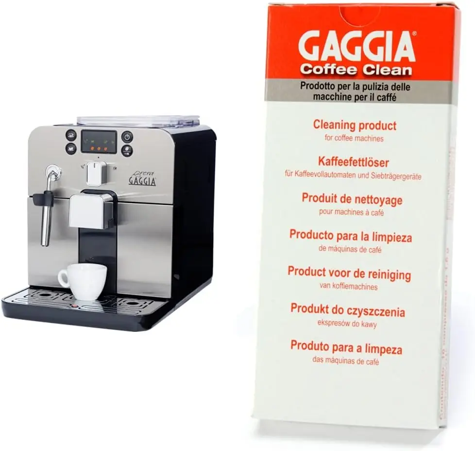 Gaggia Brera 초자동 에스프레소 머신, 소형, 블랙 및 커피 클리닝 태블릿, 패키지가 다를 수 있음