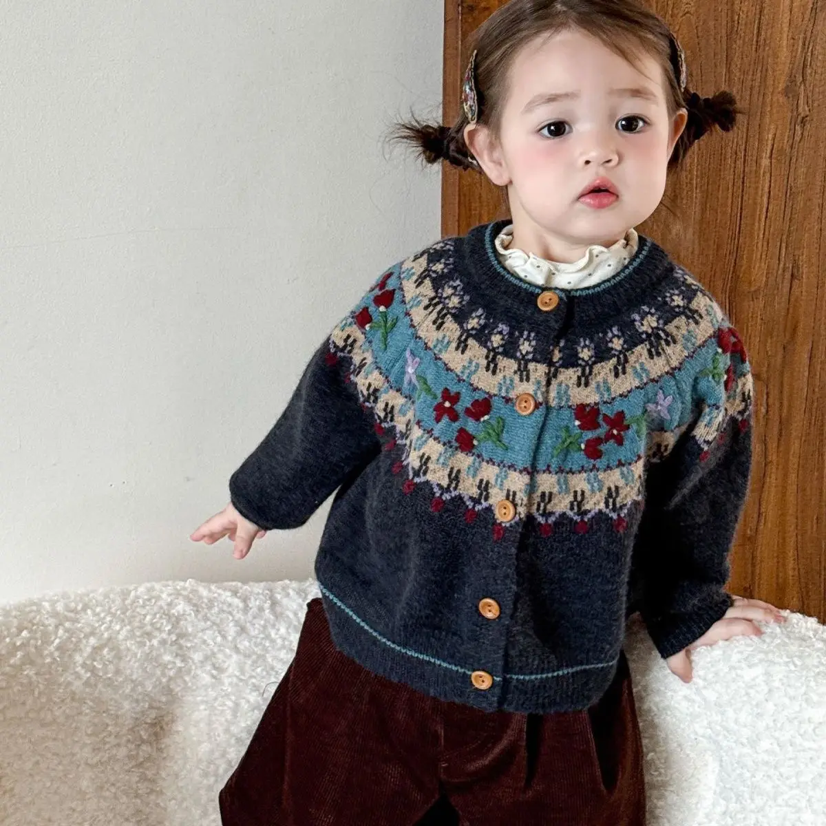 Mädchen-Strickjacke für den Herbst, Stylische und Superniedliche Kinder-Strickjacke, Babykleidung für Mädchen – Detail 3