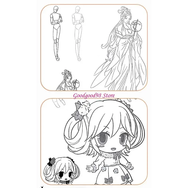 Animes Reusable Drawing Practice Pad for Art Learning Smooth Paper Design