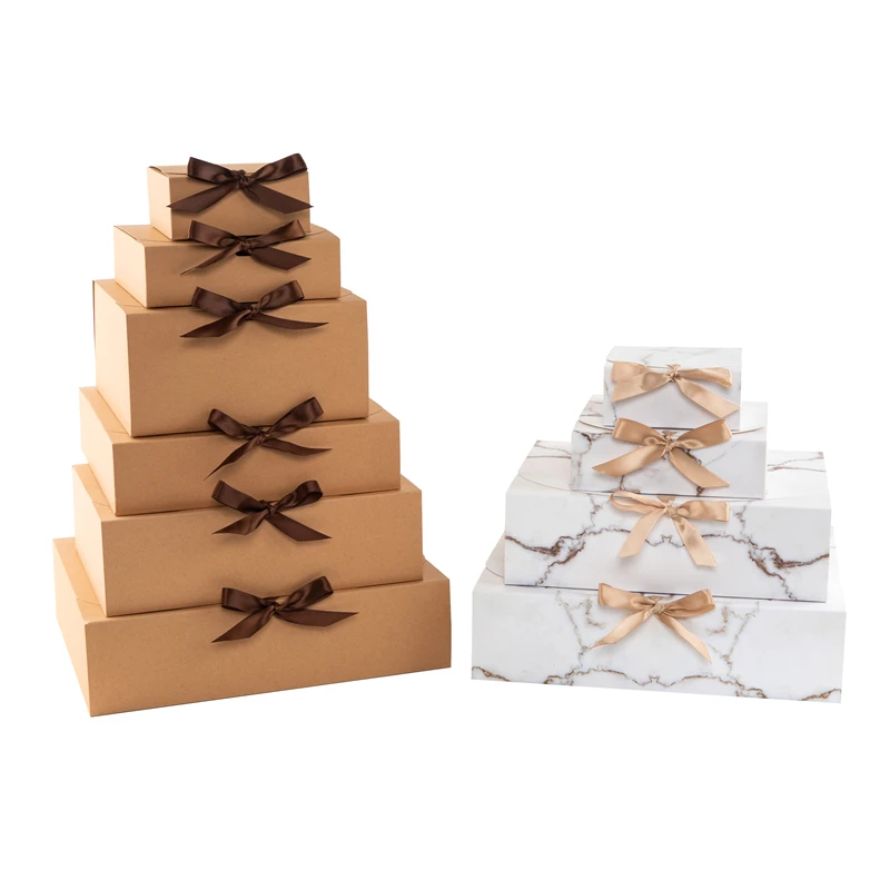 LBSISI Life-صندوق هدايا ورقي ، زفاف ، أحمر ، كرافت ، أبيض ، وردي ، حلوى ، قماش بسكويت ، تي-تي-تي-صناديق عبوة وشاح بشرائط ، 5 *