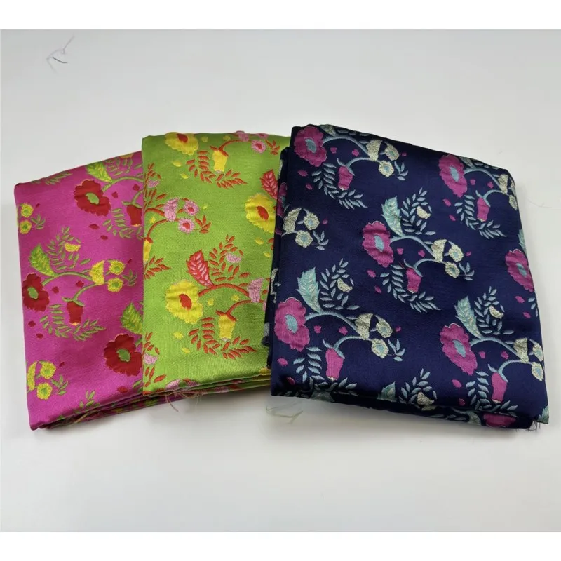 Festive colored jacquard fabric for clothing dresses sub-sets cheongsams brocade and parent-child clothes