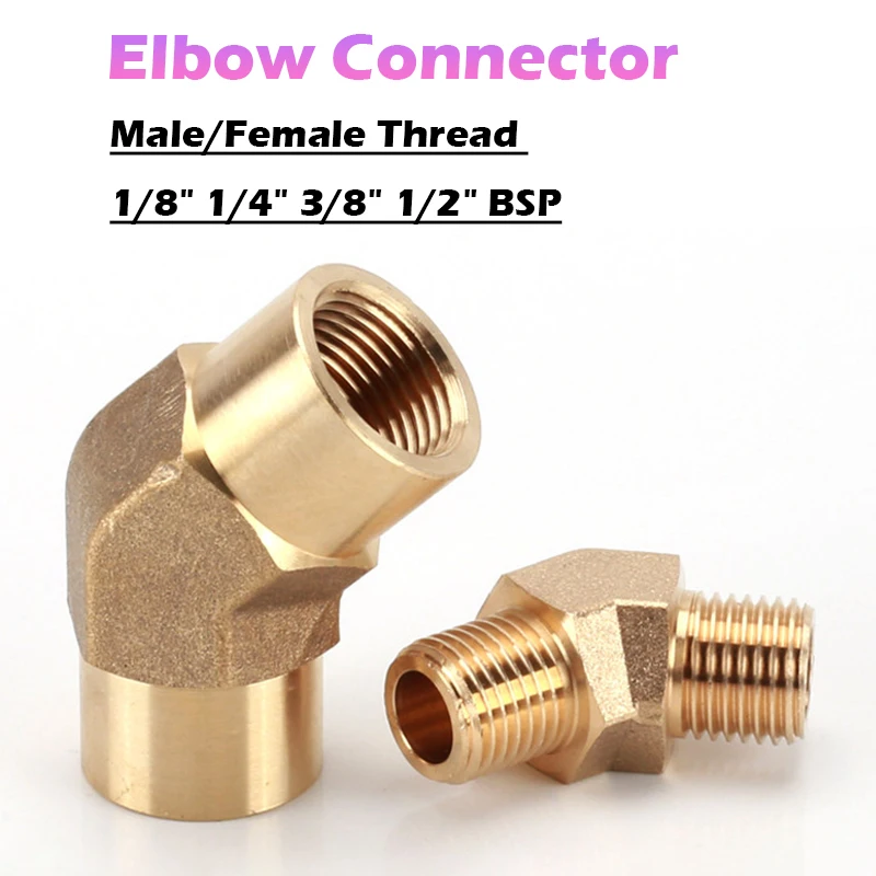Peijian Bsp Brass Elbow Connector 45 Degree Male/female Thread 1/8 1/4 3/8 1/2 Pipe Fitting Elbow Connector