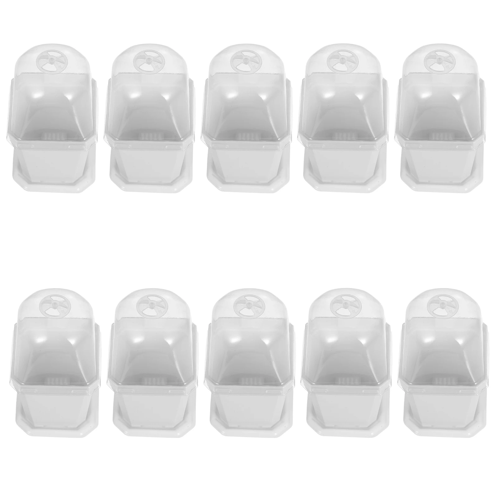 

10 Sets Thickened Flower Pots with Trays for Succulents Small Plants Breathable Lid Ventilation Holes Space Saving Gardening