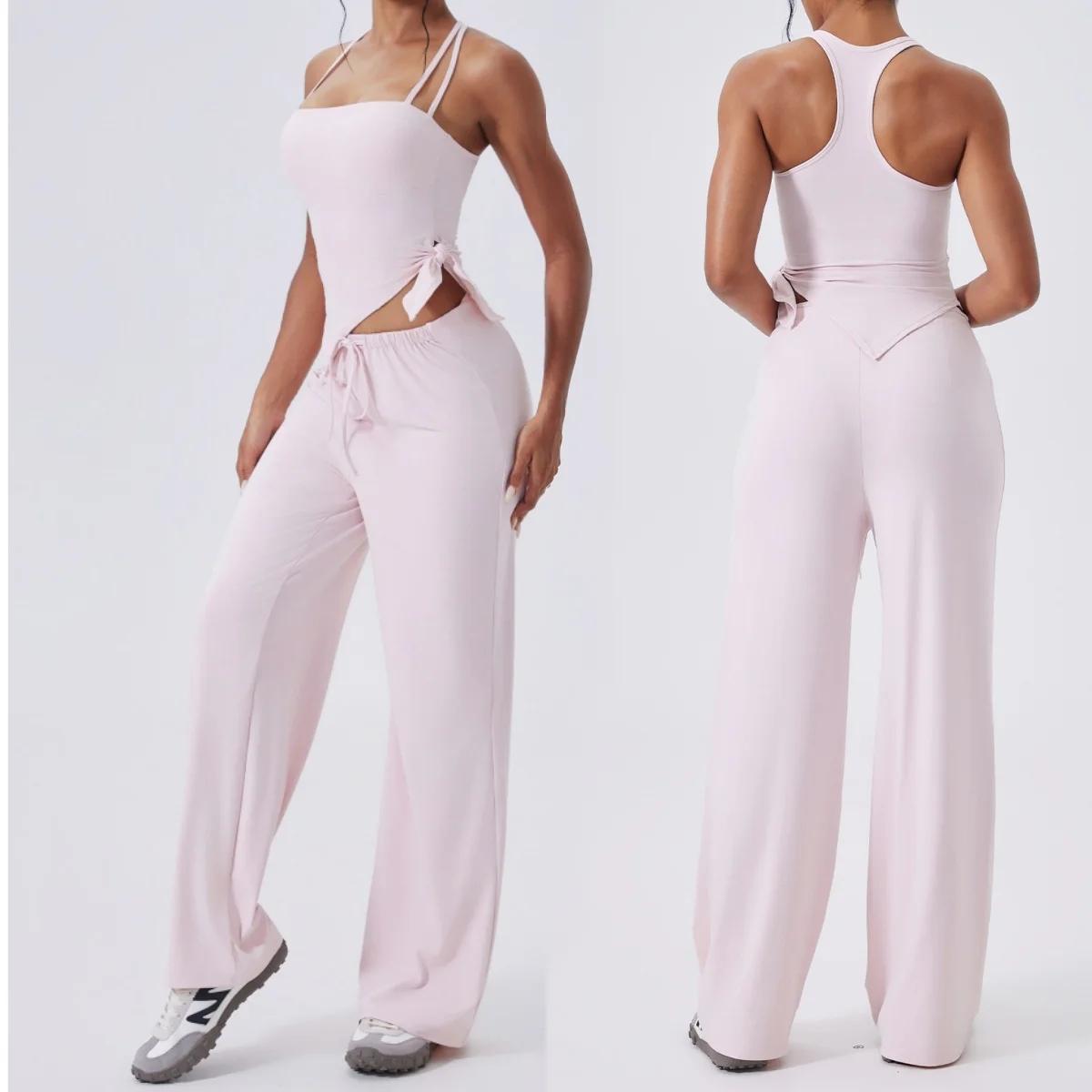 

2PCS Yoga Suit Women Sports Set Quick-Drying sports bra tank top Gym Set loose sport pants Running Workout Yoga Fitness Clothing