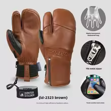 כפפות סקי וסנובורד מקצועיות | עור גדי ובידוד 3M עמיד למים