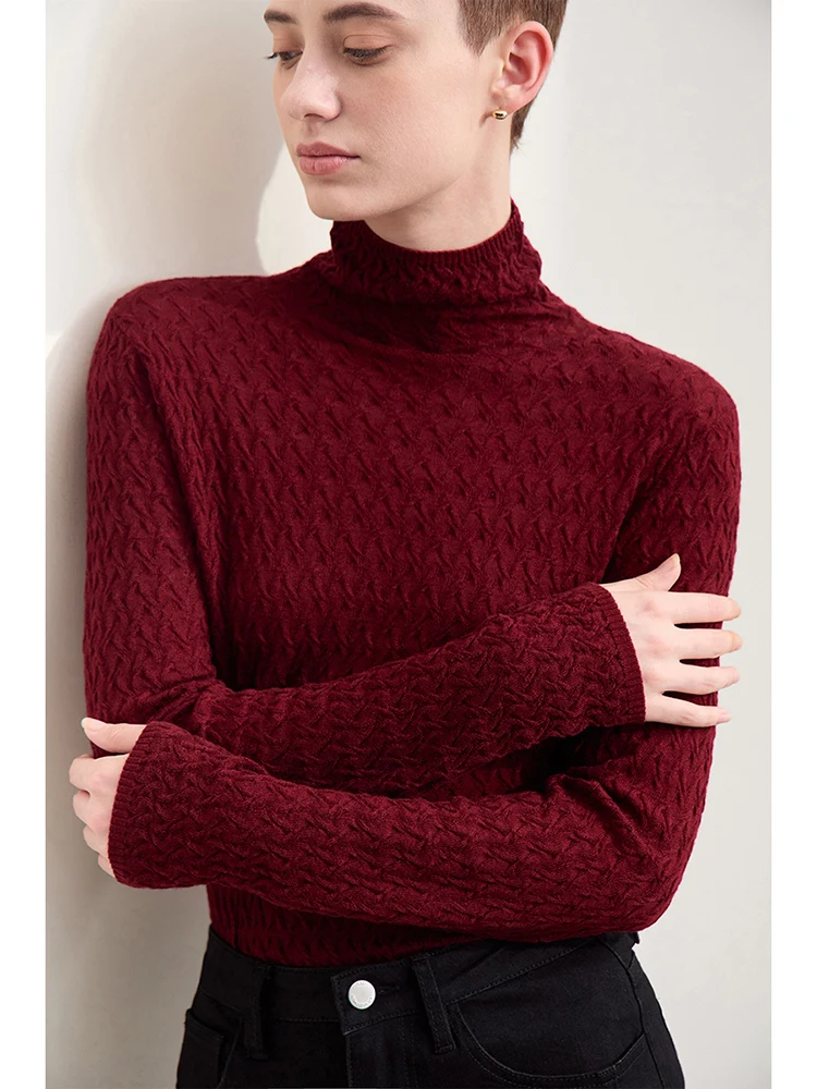 Amii Minimalism 2024 Autumn New High-neck Sweater For Women Slim Basic Retro Tops Intellectual Female Bottoming Sweater 12443172