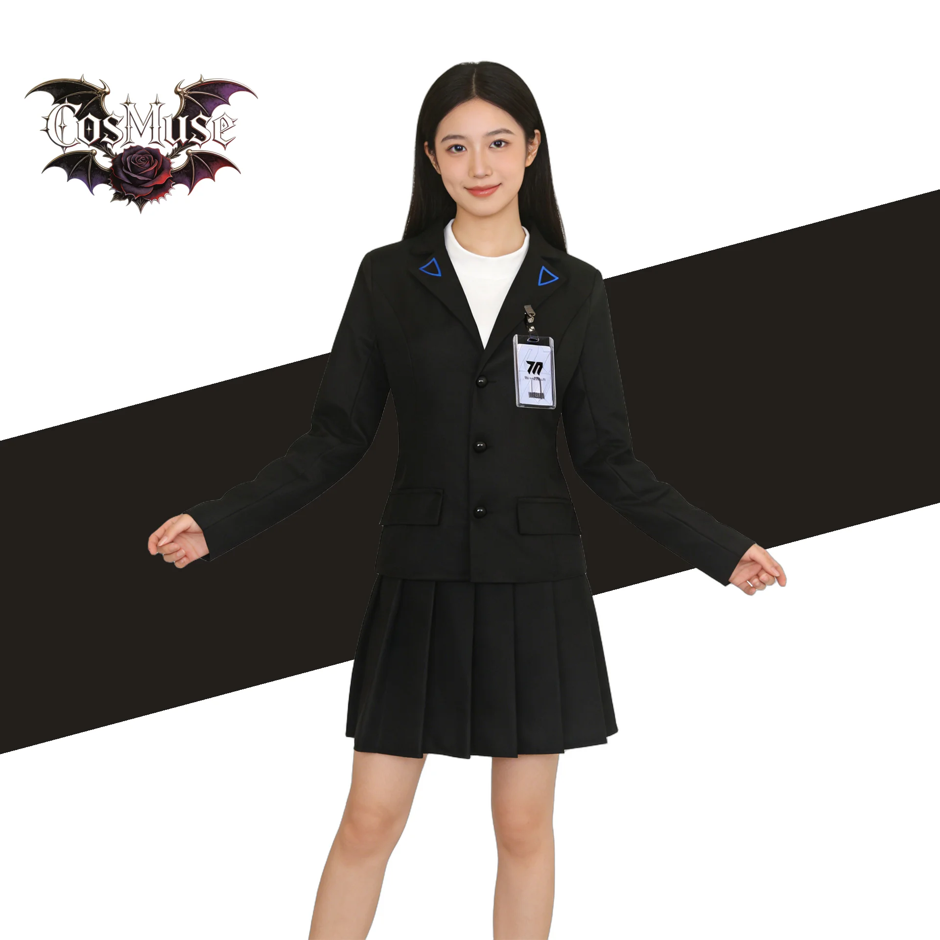 

Blue Archive Tsukatsuki Rio Student Council President Black Suit Cosplay Set Full Costume Adult Halloween Carnival Party Outfit