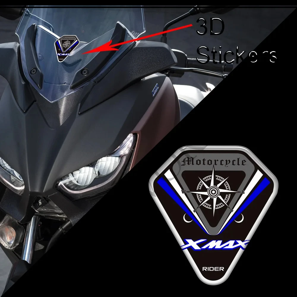 

For Yamaha XMax 125 250 300 400 Motorcycle Scooters Windshield Windscreen Screen Wind Shield Emblem Logo Stickers decal adhesiv