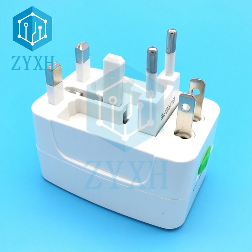 Universal Travel Power Adapter US/EU/UK/AU Charger Socket All-in-one International Plug Converter AC 11-250V 10A Max ABS