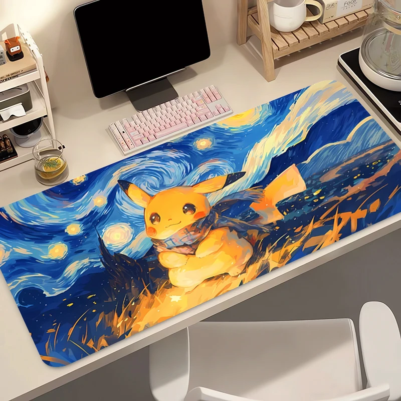 Alfombrilla de ratón de Anime de 90x40cm, alfombrilla de escritorio para ordenador de Pokemon Pikachu, alfombrilla moderna para teclado y portátil, alfombrilla grande para juegos con impresión HD