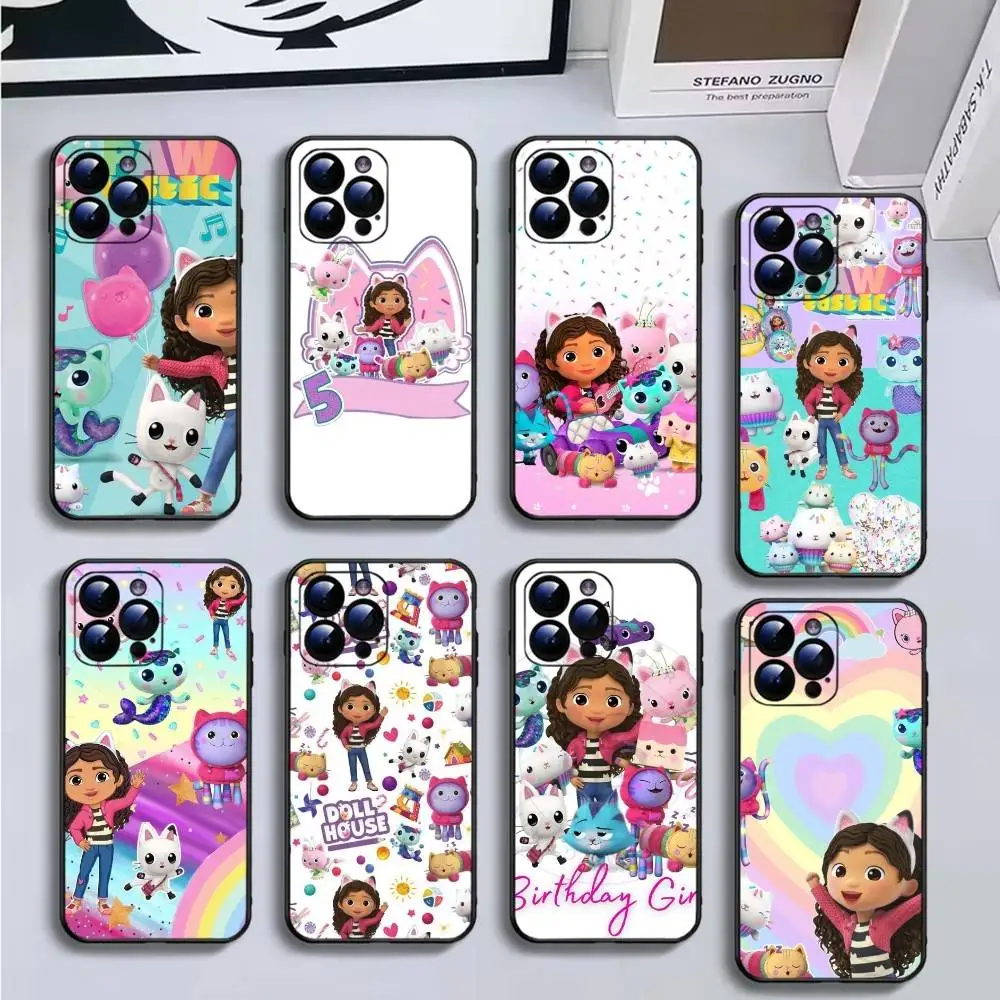 

G-Gabbys Dollhouse Cute Phone Case For iPhone16,15,14,13,12,11 Plus,Pro Max,XS,X,XR,SE,Mini,8,7,Soft Black Cover