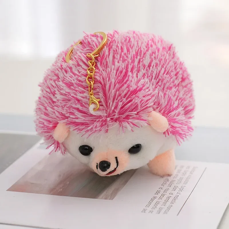 10cm 새로운 컬러풀 고슴도치 봉제 인형 열쇠고리 장난감 귀여운 고슴도치 가방 펜던트 인형 뽑기 기계 인형 장난감 선물용 백팩 장식