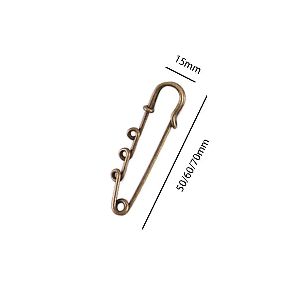 10pcs 50/65/70mm Duty Safety Metal Pin Fastener 3 Holes For DIY Brooch Jewelry Craft Making Material Handicraft Accessories
