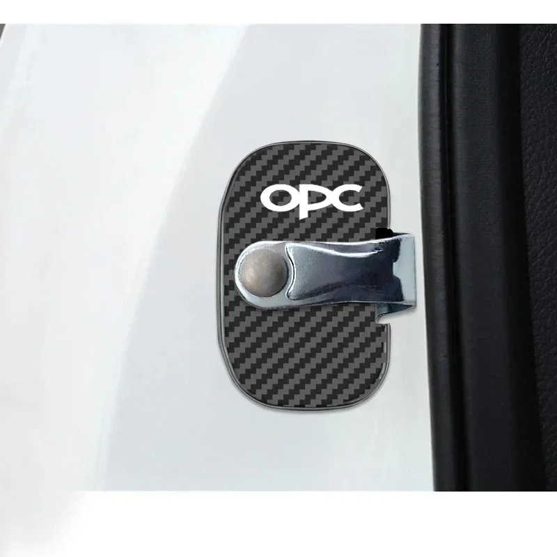 4Pcs Car Door Lock Covers for OPEL OPC Line Logo Movano VXR Grandland Auto Doors Locker Cover Protection Stickers Accessories