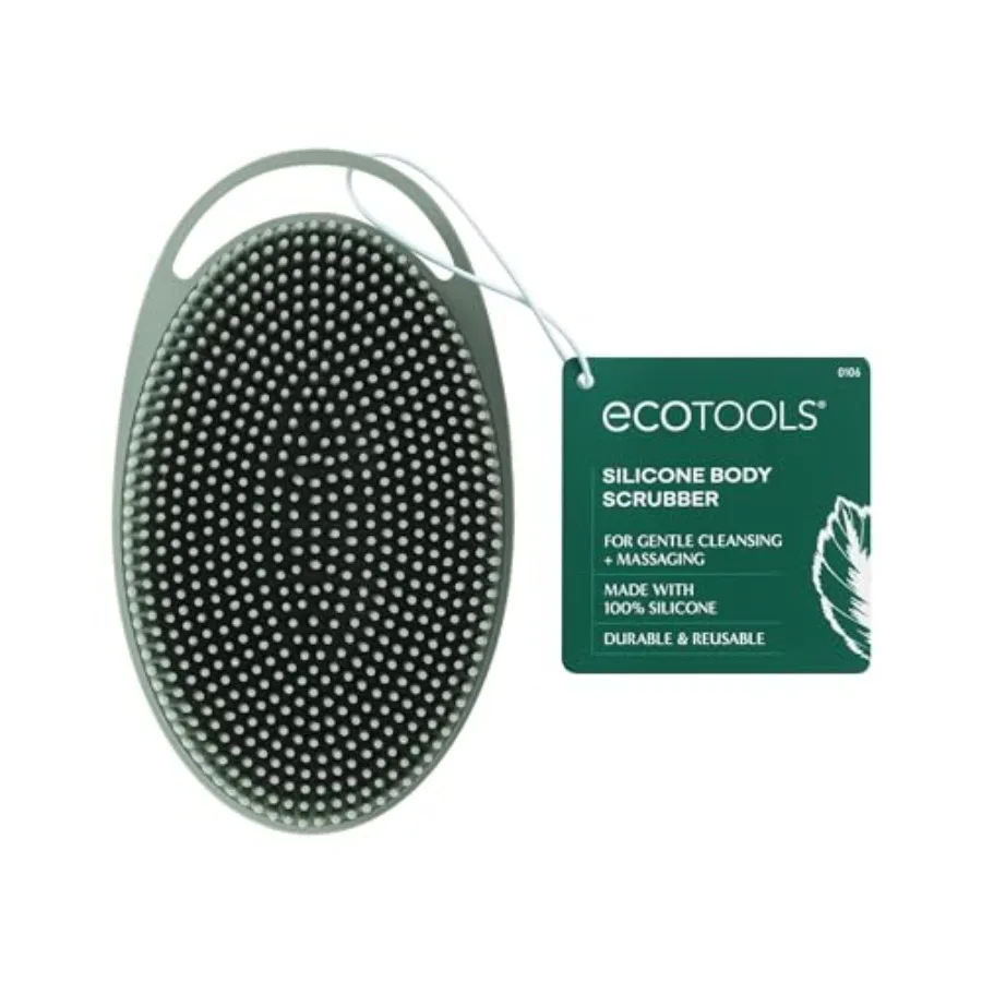 

EcoTools Silicone Body Scrubber, for Gentle Cleansing and Exfoliating, 2-in-1 Silicone Scrubber and Body Massager, Hygienic and