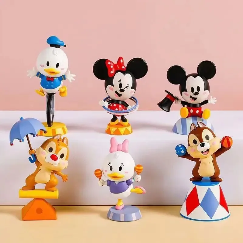 

MINISO Disney Mickey Family Circus Series Trendy Figurines Cute Ornaments Anime Toys Action Figures Blind Boxes Birthday Gifts