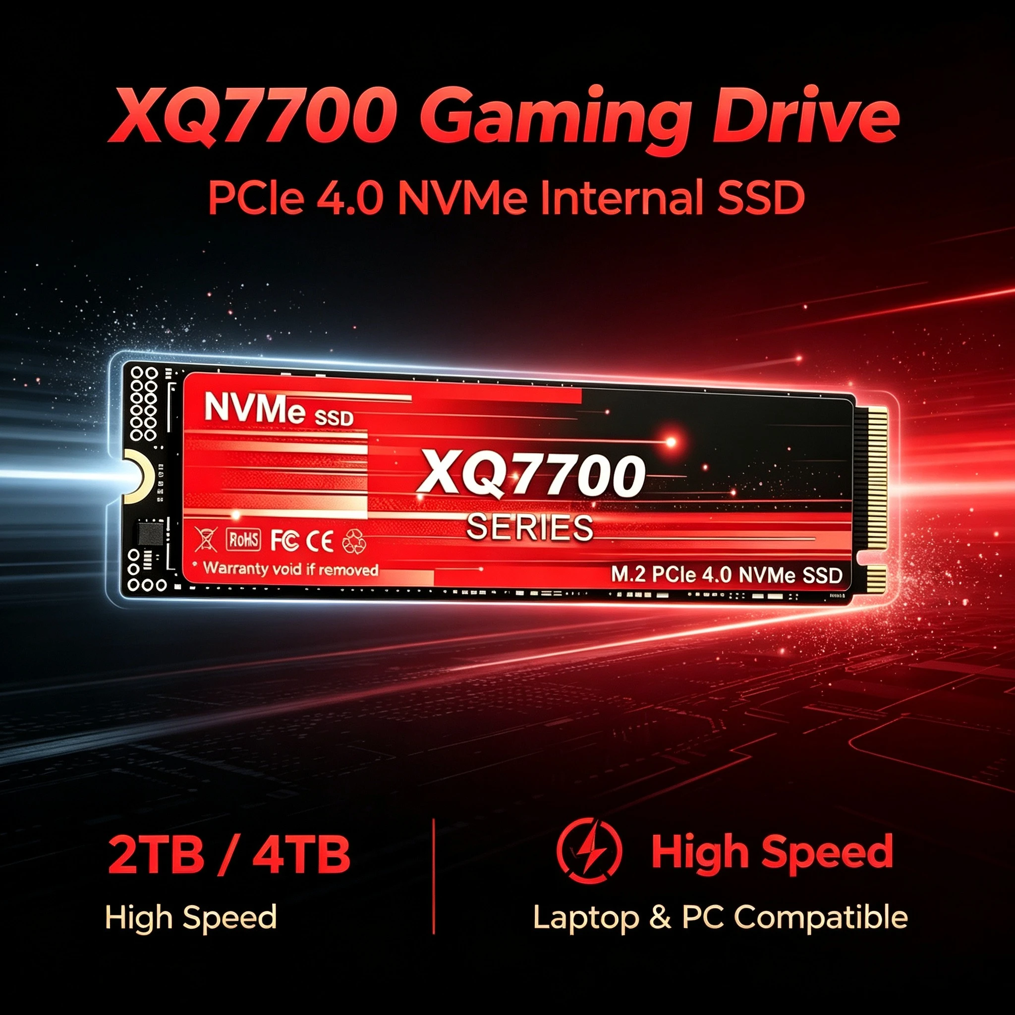 XQ7700 2TB 4TB SSD M.2 NVMe Internal Solid State Drive High Speed  PCIe 4.0 Gaming Drive Works for  Laptop PC Hard Disk