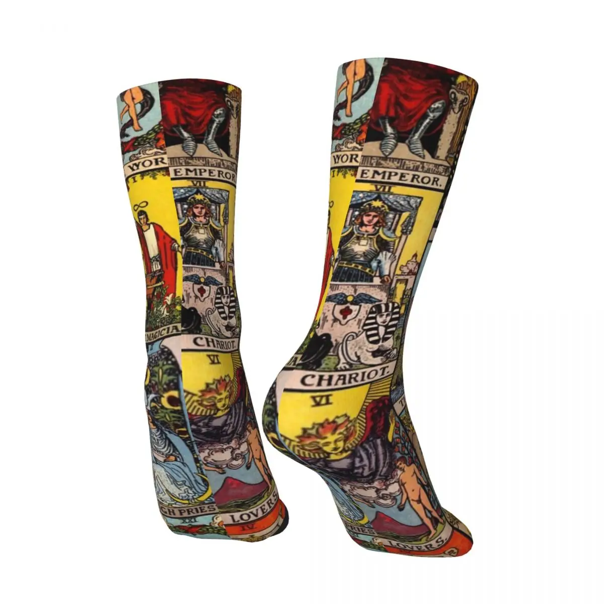 Hip Hop Retro The Major Arcana Of Tarot Crazy calzini a compressione da uomo Unisex Moon Harajuku calzino divertente stampato senza cuciture