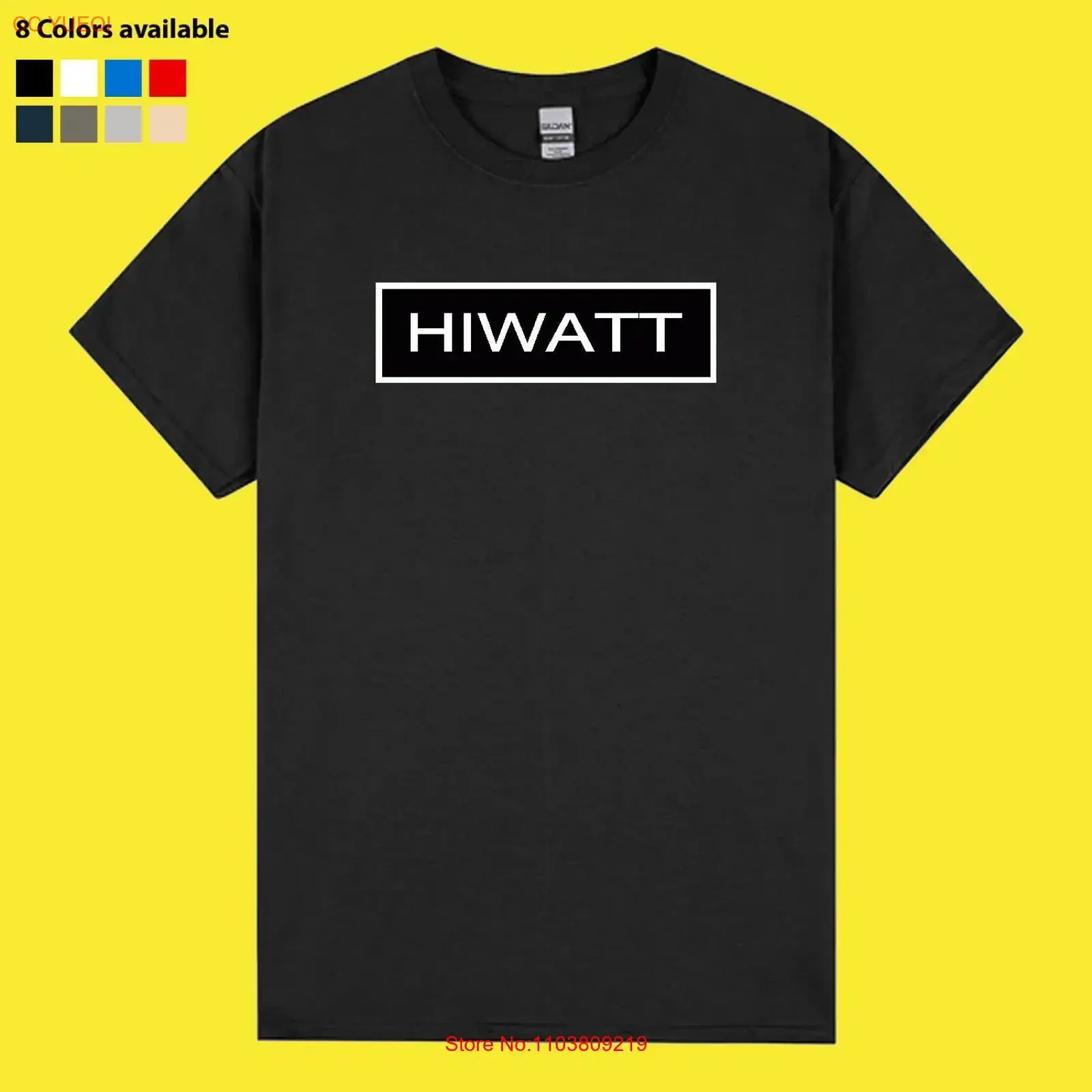 Nueva camiseta con logotipo de amplificadores de guitarra HIWATT, divertida, hecha en EE. UU., S 5XL, vintage, lavada, unisex, cómoda, con gráfico